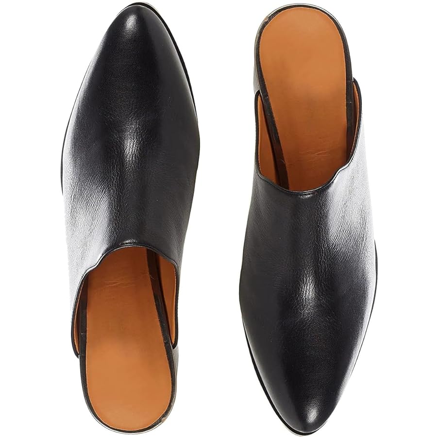 Amazon.com | Dystralix Women Black Chunky Block Heel Mules